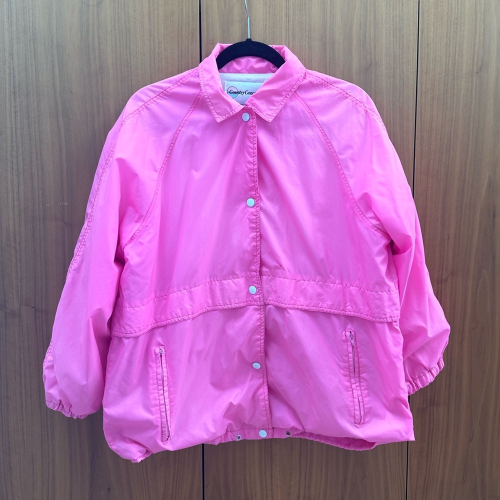 Vintage Barbie-pink lightweight jacket